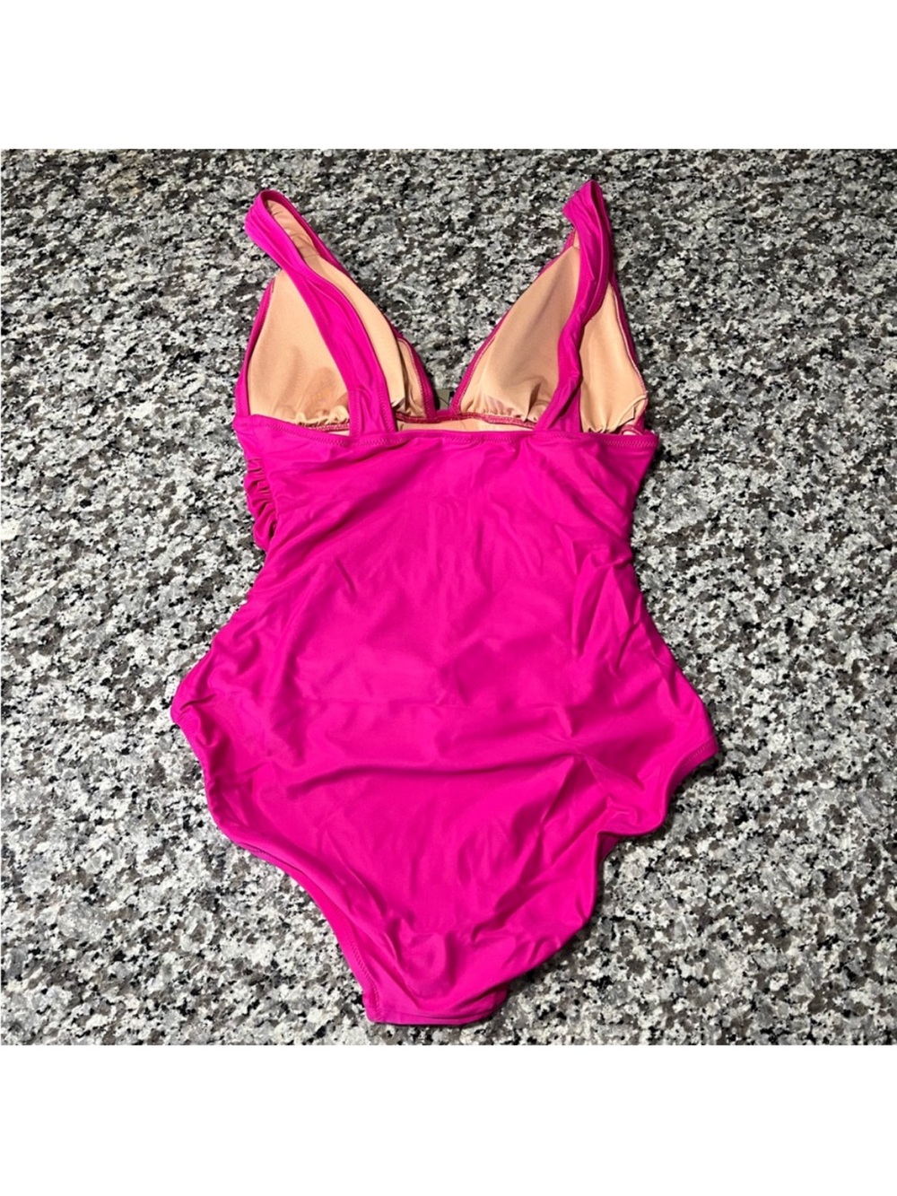 J. Crew Women’s Classic v-neck Fuchsia Swimsuit 10 $30 - Picture 11 of 15